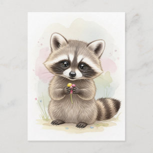 Young Raccoon Baby Wild Animals Postcard