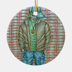 young rapper ceramic tree decoration