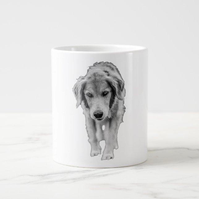 Young Retriever, Coming Closer Large Coffee Mug (Front)