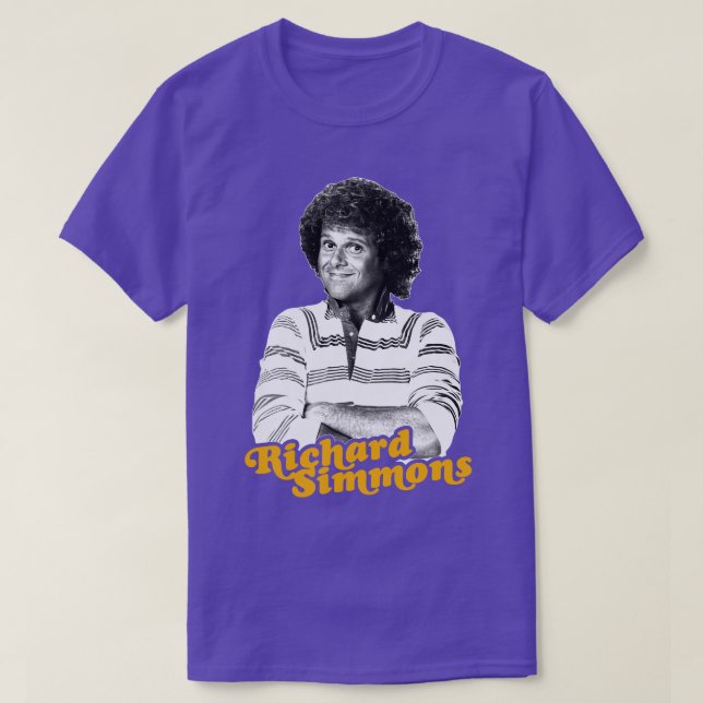 Young Richard Simmons Retro Fitness Icon Design T-Shirt (Design Front)