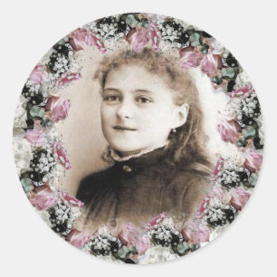 Young Saint Therese Roses Classic Round Sticker