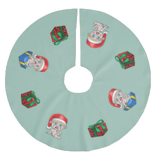 Young Santa Brushed Polyester Tree Skirt