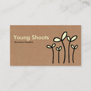 Young Shoots - Cream and Black on Cardboard Tex Business Card