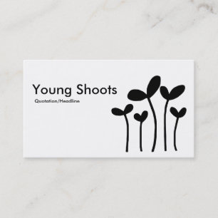 Young Shoots v2 - Black on White Business Card