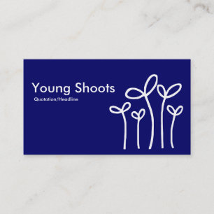 Young Shoots - White on Dp Navy (alt sides) Business Card