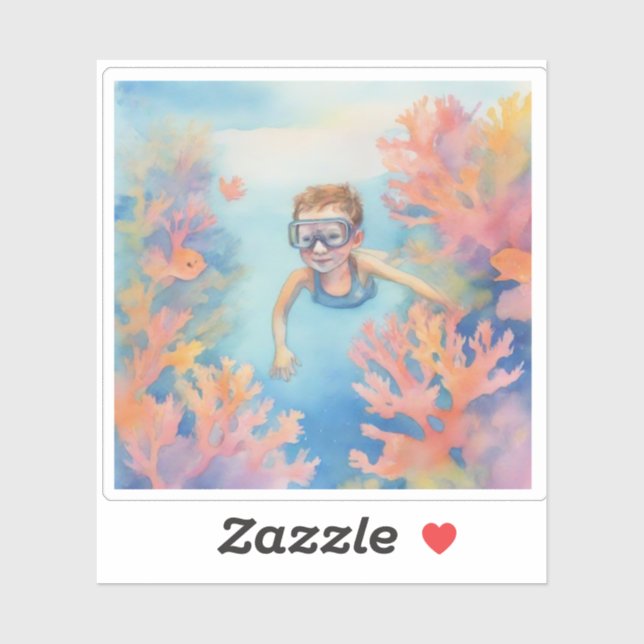 Young snorkeler enjoying the reef (Sheet)