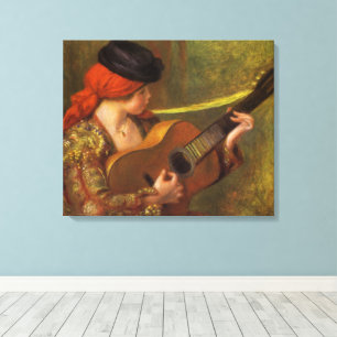 Young Spanish Woman with a Guitar by Pierre Renoir Canvas Print