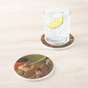 Young Spanish Woman with a Guitar by Pierre Renoir Coaster