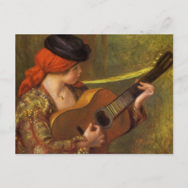 Young Spanish Woman with a Guitar by Pierre Renoir Postcard (Front)