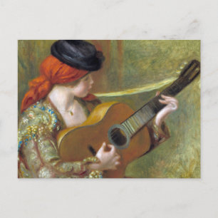 Young Spanish woman with a Guitar by Renoir Postcard