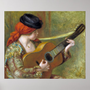 Young Spanish woman with a Guitar by Renoir Poster