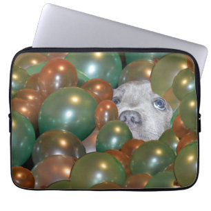 Young Staffy Hiding In Balloons, Laptop Sleeve