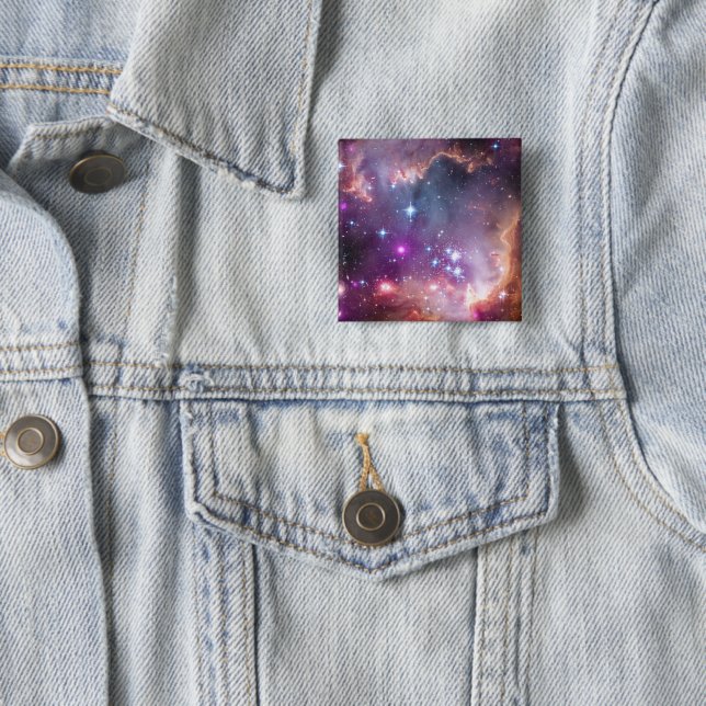 Young Stars In The Small Magellanic Cloud. 15 Cm Square Badge (In Situ)