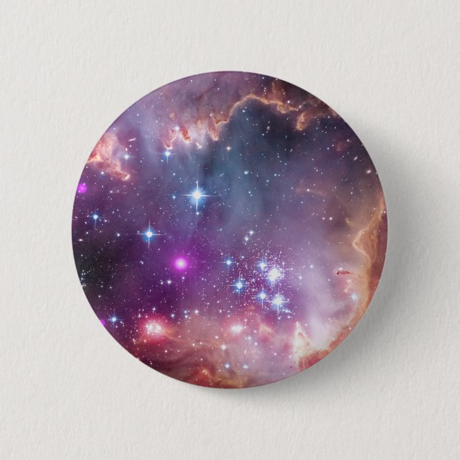 Young Stars In The Small Magellanic Cloud. 6 Cm Round Badge (Front)