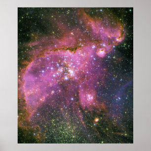 Young Stars Sculpt Gas Small Magellanic Cloud Poster