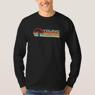 Young Surname 80s 90s Vintage Sunset with Palm Tre T-Shirt