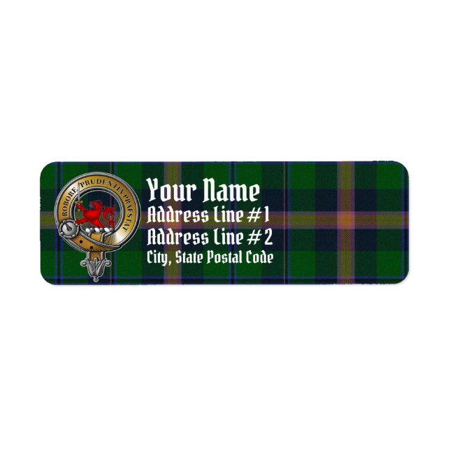 Young Tartan & Badge Return Address Label (Front)
