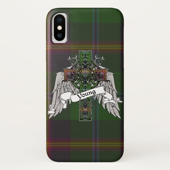 Young Tartan Cross Case-Mate iPhone Case (Back)