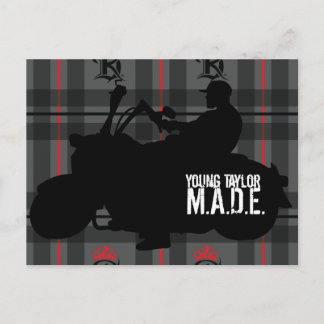 Young Taylor M.A.D.E. Motorcycle Poster Postcard