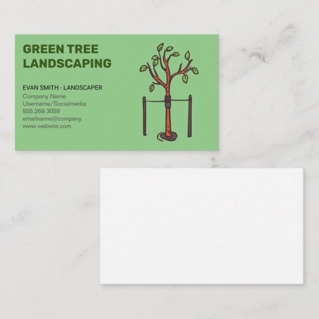 Young Tree Growing | Landscaping Business Card (Front/Back)