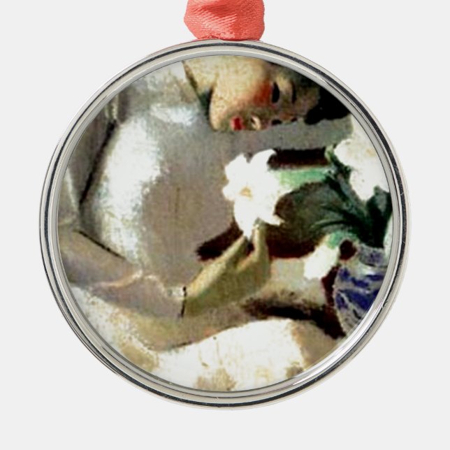 Young Vietnamese Woman with Lily Metal Tree Decoration (Front)