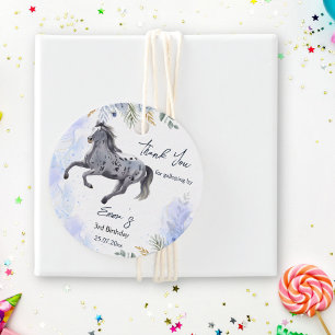 Young wild and free galloping Appaloosa birthday Favour Tags