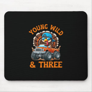 Young Wild And Three 3rd Birthday Monster Truck Tu Mouse Pad