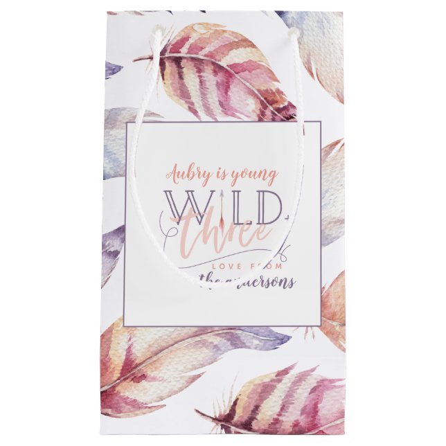 Young, wild and three birthday party gift bag (Front)