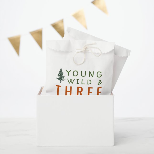 Young Wild and Three Forest Birthday Party Favour Bag (Party)