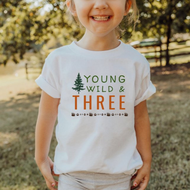 Young Wild and Three Forest Birthday T-Shirt (Creator Uploaded)