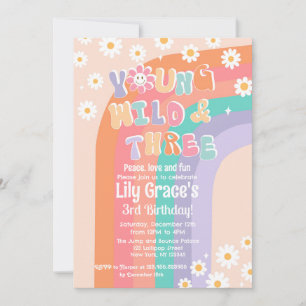 Young Wild and Three Groovy Birthday Invitations