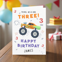 Young Wild and Three Monster Truck Birthday