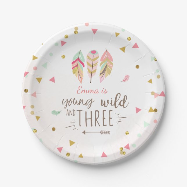 Young wild and three Paper Plates Pink Gold 3rd (Front)