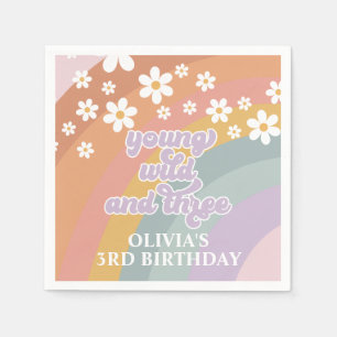 Young Wild and Three Retro Rainbow Napkins