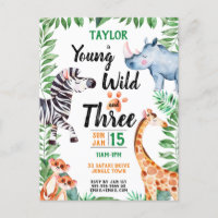 Young Wild and Three Safari Animal 3rd Birthday
