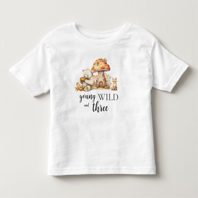 Young Wild and Three Woodland Animals  Toddler T-Shirt (Front)