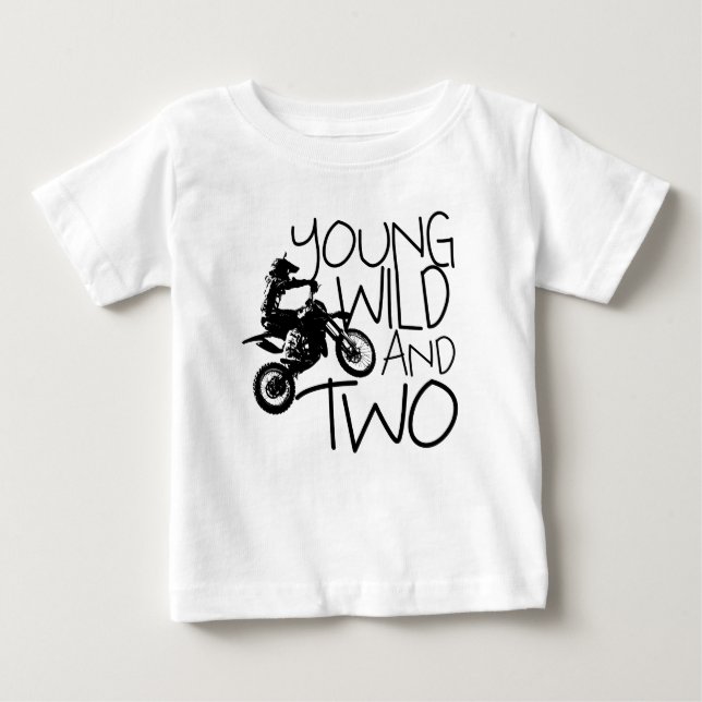 Young Wild and Two Motocross Baby T-Shirt (Front)