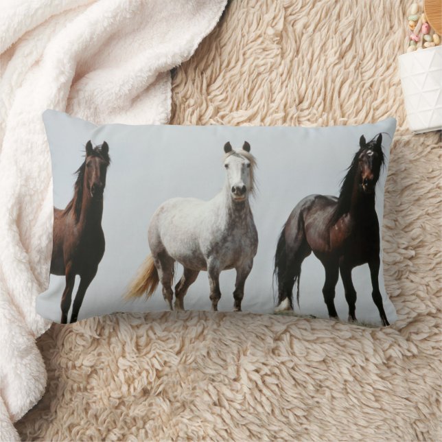 Young Wild Stallions Lumbar Cushion (Blanket)