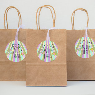 Young, Wild & Three   B-Day Favor Sticker   Cools