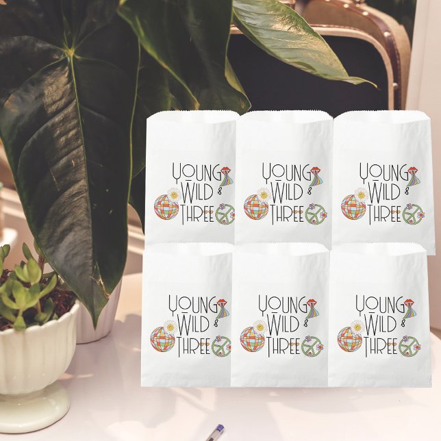 Young, Wild & Three | B-Day Favour Bag | Boho (Creator Uploaded)