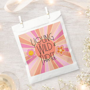 Young, Wild & Three B-Day Favour Bag Pink