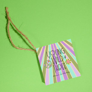 Young, Wild & Three B-Day Favour Tag Cools