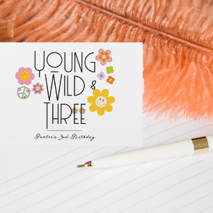 Young, Wild & Three Birthday Guest Books Smile