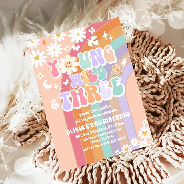 Young Wild Three Birthday Invitation (Creator Uploaded)