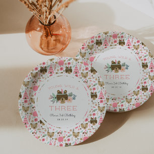 Young, Wild & Three Birthday Party Paper Plate