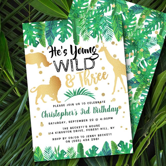 Young Wild & Three Boys Third Birthday Invitations (Creator Uploaded)