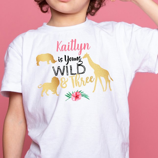 Young Wild & Three Jungle Girls 3rd Birthday Toddler T-Shirt (Creator Uploaded)