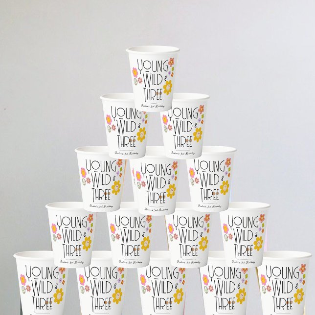 Young, Wild & Three | Kid Birthday Cups | Smile (Creator Uploaded)