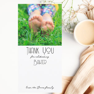 Young, Wild & Three Photo ThankYou Card Colour