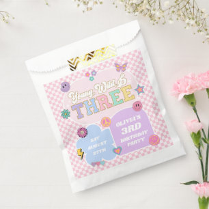 Young Wild & Three Preppy Patch 3rd Birthday Party Favour Bag